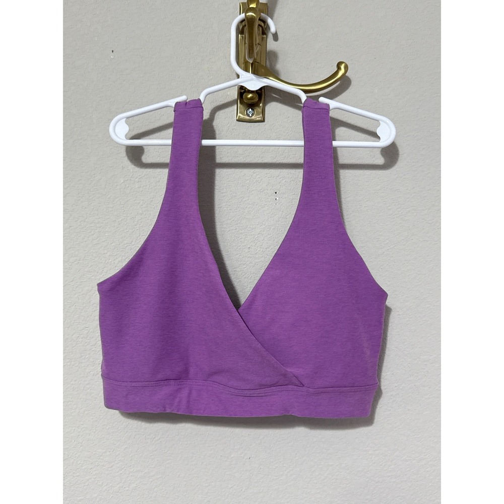 Beyond Yoga Sports Bra Womens Small Purple Surplice V-Neck Activewear‎ Top